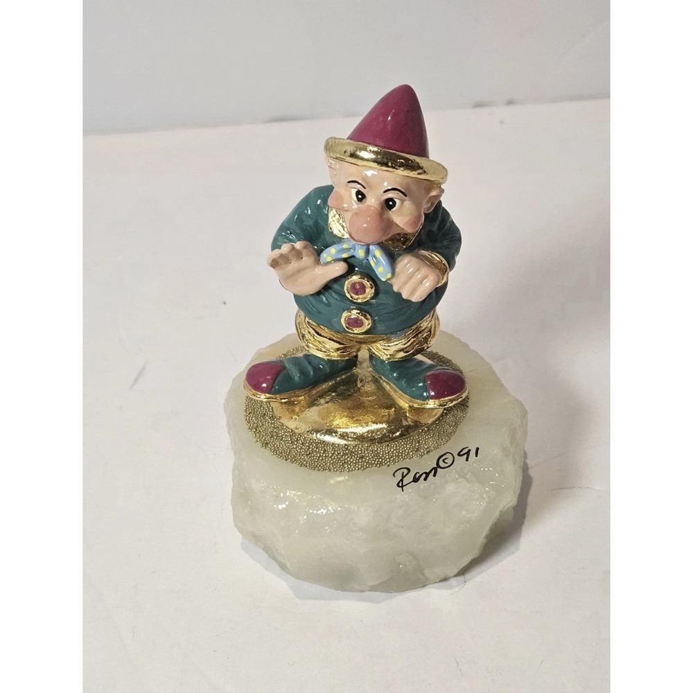 Vintage Ron Lee Clown Dwarf Waving Signed 1991